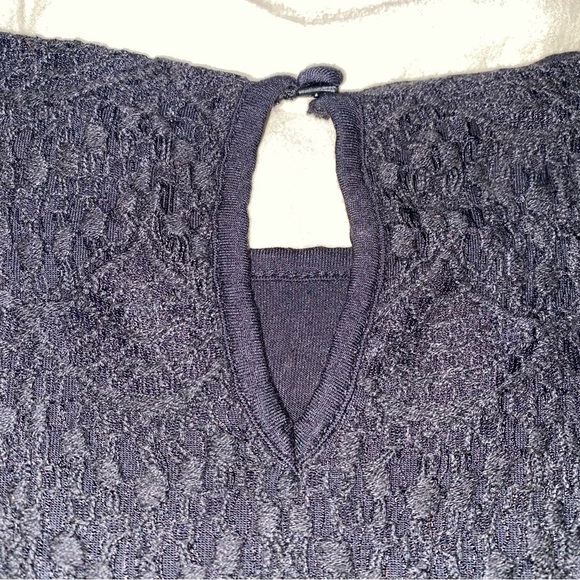 MADEWELL CROCHET SCALLOP EDGE TOP IN NAVY J CREW TRENDY BUSINESS CASUAL OFFICE - Picture 9 of 10